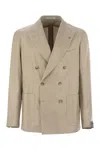 Tagliatore Double Breasted Silk Jacket In Green