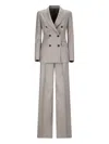Tagliatore Double-breasted Striped Suit In Gray