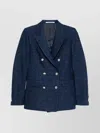 Tagliatore Double-breasted Structured Shoulder Jacket With Button Detailing