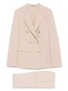 Tagliatore Peak-lapels Double-breasted Suit In Neutral