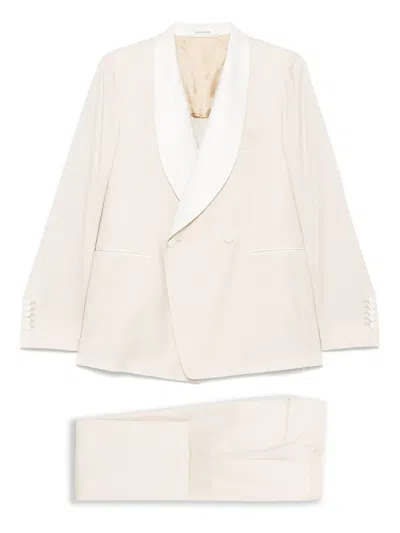 Tagliatore Double-breasted Suit In Neutral