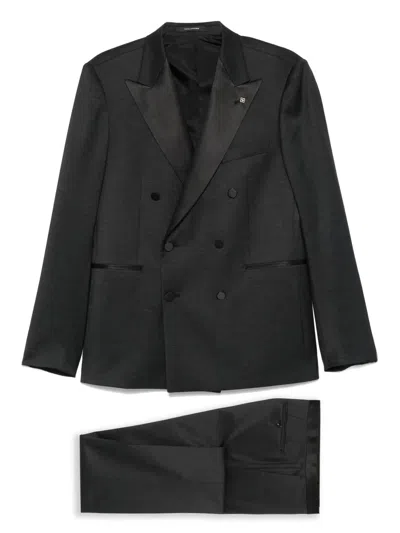Tagliatore Double-breasted Suit In Black
