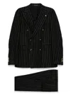 Tagliatore Double-breasted Suit In Black