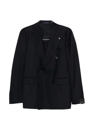 Tagliatore Double-breasted Suit In Black