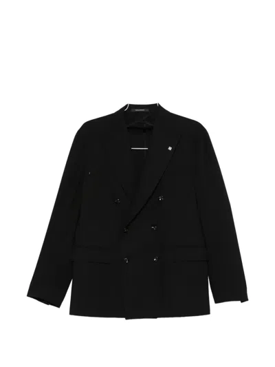 Tagliatore Double-breasted Suit In Black