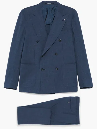 Tagliatore Double-breasted Suit In Blue