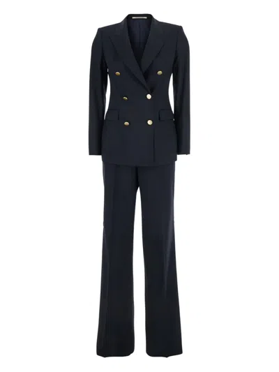 Tagliatore Double-breasted Suit In Blue