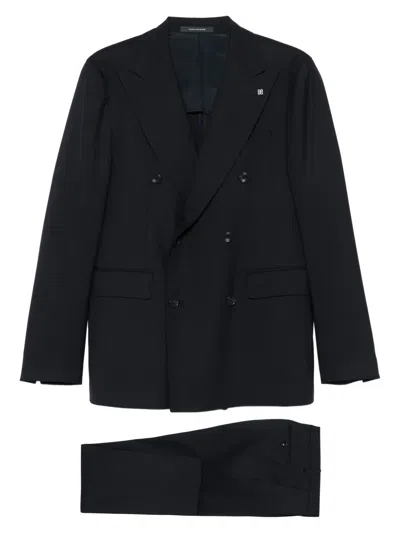 Tagliatore Double-breasted Suit In Blue