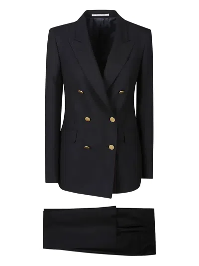 Tagliatore Double-breasted Suit In Blue