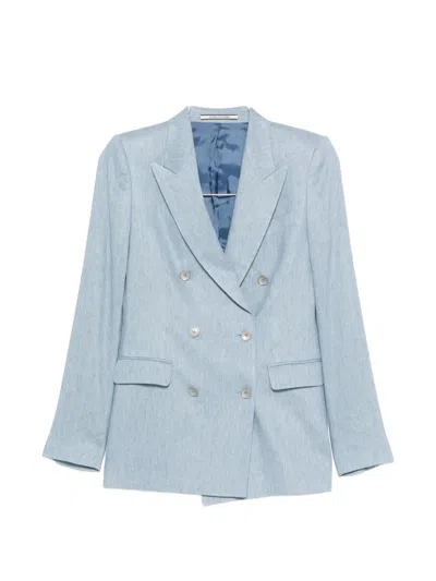 Tagliatore Double-breasted Suit In Blue