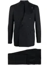 Tagliatore Double Breasted Suit In Blue