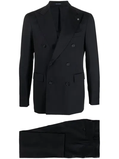 Tagliatore Double Breasted Suit In Blue