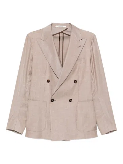 Tagliatore Double-breasted Suit In Neutral