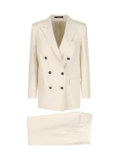 Tagliatore Double-breasted Suit In White