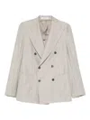 Tagliatore Single-breasted Peak-lapels Blazer In Gray