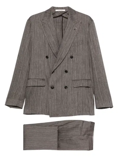Tagliatore Double-breasted Suit In Gray