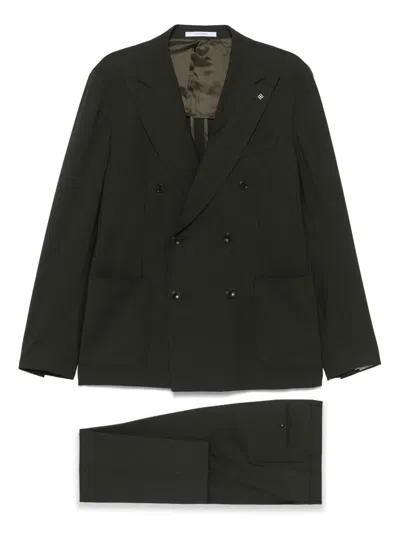 Tagliatore Double-breasted Suit In Green