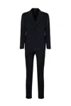 Tagliatore Wool And Cashmere Double-breasted Suit In Navy