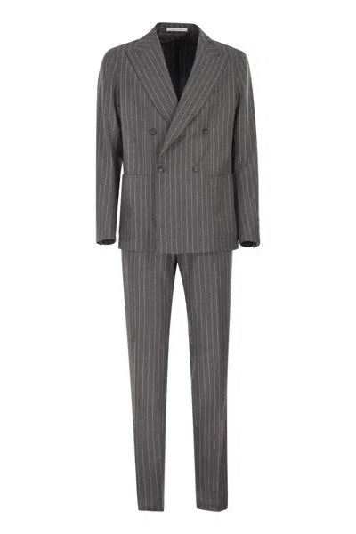 TAGLIATORE TAGLIATORE DOUBLE-BREASTED SUIT IN SUPERFINE VIRGIN WOOL