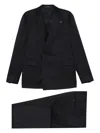 Tagliatore Double-breasted Suit In Virgin Wool In Black