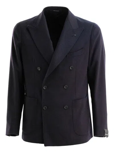 Tagliatore Double-breasted Suit Jacket In Blue