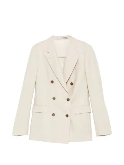 Tagliatore Double-breasted Suit In Neutral