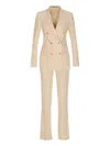 Tagliatore Striped Suit With Notched Lapels And Reinforced Shoulders In Neutrals