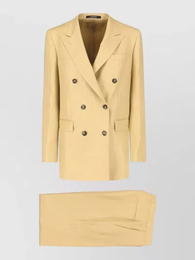 Tagliatore Double Breasted Suit Notched Lapels Tailoring In Brown