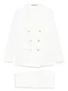 Tagliatore Double-breasted White Jacket With Gold-tone Buttons In Weiss
