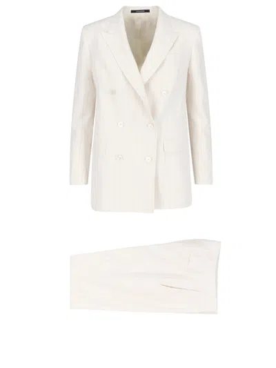 Tagliatore Double-breasted Suit In White
