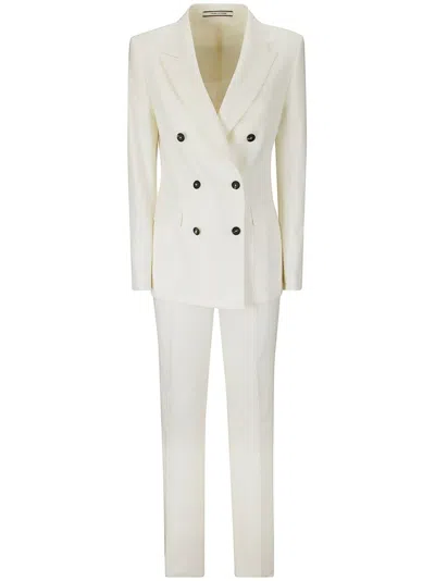 Tagliatore Double-breasted Suit In White