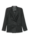 Tagliatore Wool And Silk Pleated Suit Clothing In Black