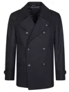 Tagliatore Double-breasted Tailored Coat In Black