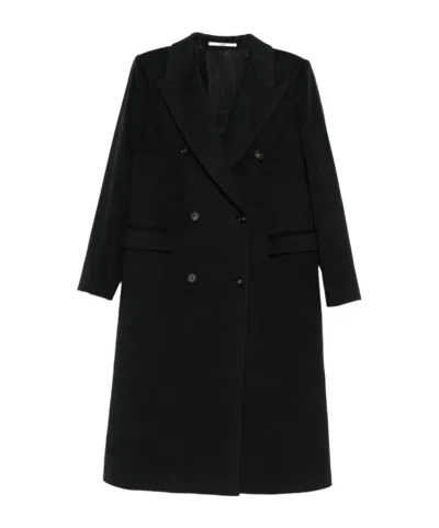 Tagliatore Double-breasted Tailored Coat In Black