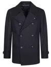 Tagliatore Double-breasted Tailored Coat In Blue