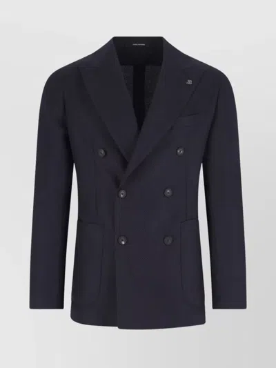 TAGLIATORE DOUBLE-BREASTED TAILORED JACKET FLAP POCKETS