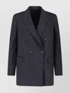 Tagliatore Double-breasted Tailored Jacket Front Pockets In Blue
