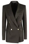 Tagliatore Double-breasted Tailored Jacket With Flap Pockets In Animal Print