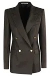 Tagliatore Double-breasted Tailored Jacket With Flap Pockets In Black