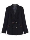 Tagliatore Wool Double-breasted Jacket With Peak Lapels In Black