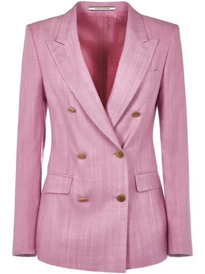 TAGLIATORE DOUBLE-BREASTED TAILORED JACKET WITH GOLD-TONE BUTTONS