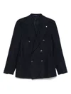 Tagliatore Double-breasted Tailored Jacket With Textured Finish In Black