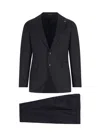 Tagliatore Double-breasted Tailored Suit With Classic Navy Blazer In Black