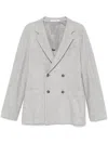 Tagliatore Double-breasted Tailored Wool Blend Jacket In Gray