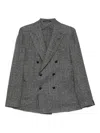 Tagliatore Brown Double-breasted Jacket In Wool Blend In Gray