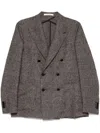 Tagliatore Double-breasted Wool Blend Jacket In Brown