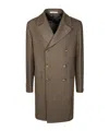 Tagliatore Double-breasted Notched-lapel Coat In Brown