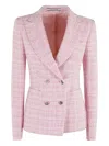 Tagliatore Double-breasted Blazer With Tailored Silhouette In Pink