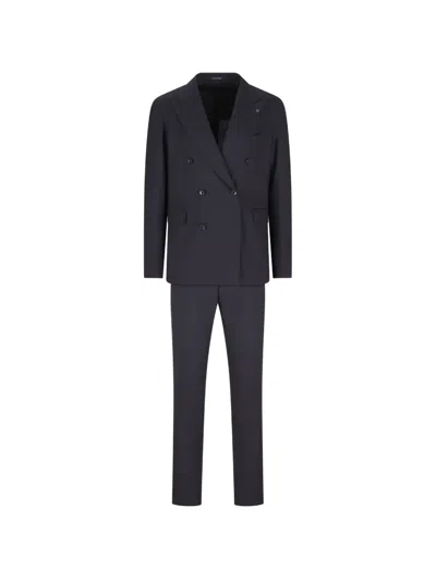 Tagliatore Double-breasted Two-piece Suit In Black