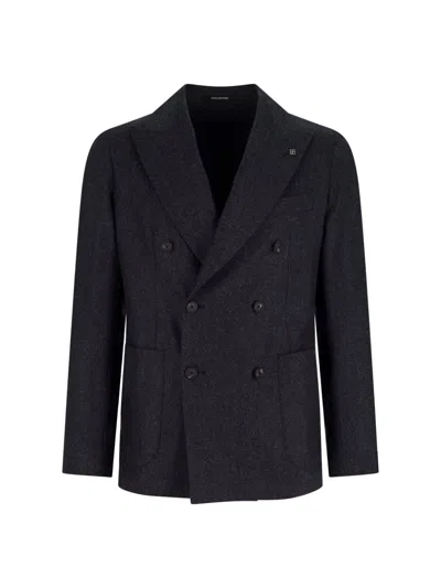 TAGLIATORE DOUBLE-BREASTED VIRGIN WOOL BLAZER